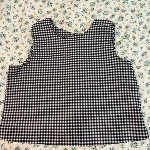 Black and White Gingham Tank Top Vintage look
